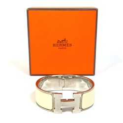 Hermes H bangle Bracelet Bangle White SilverHardware