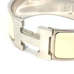 Hermes H bangle Bracelet Bangle White SilverHardware