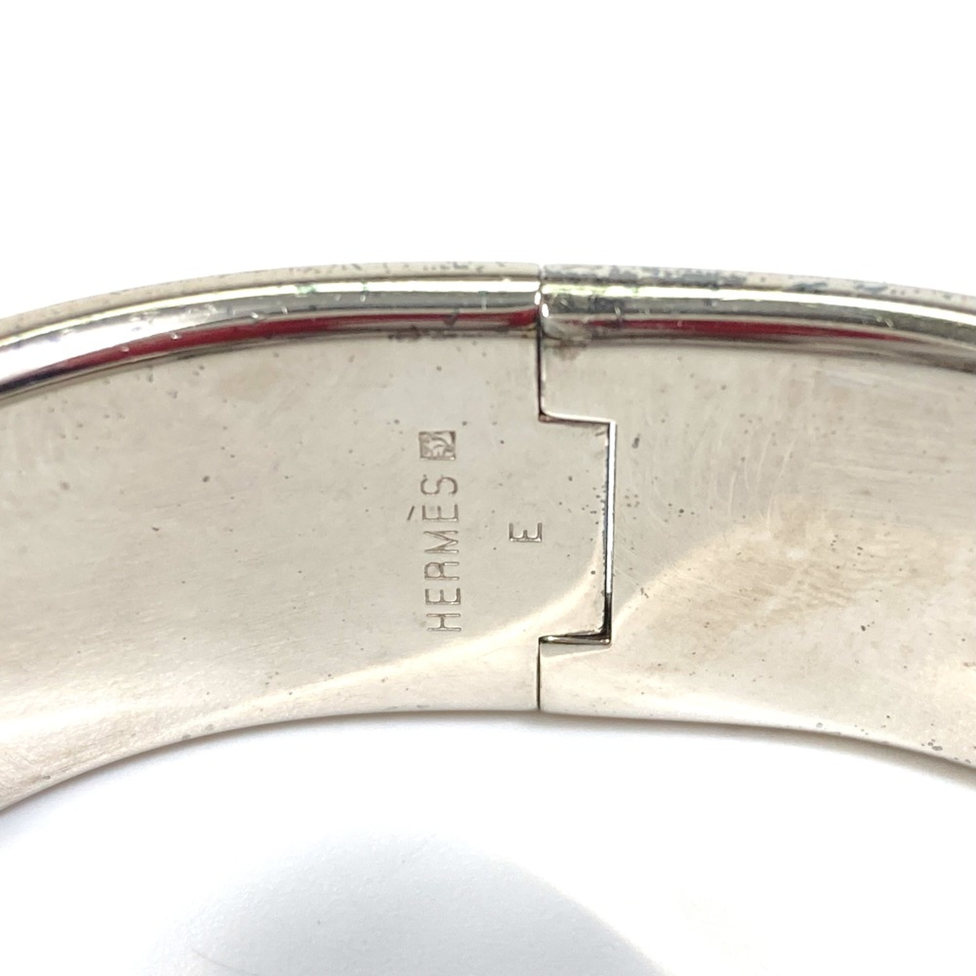 Hermes H bangle Bracelet Bangle White SilverHardware