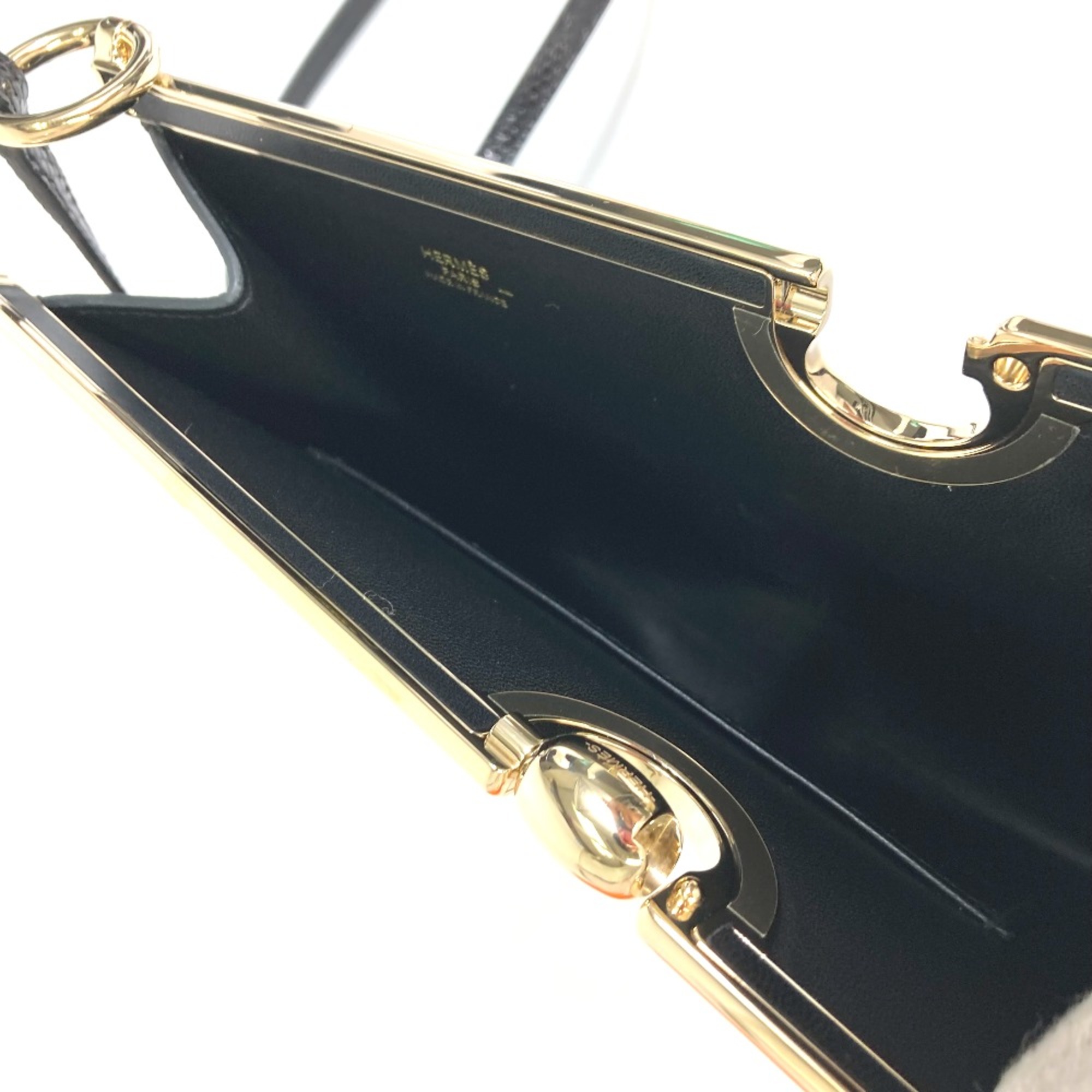 Hermes bag shawl Shoulder Bag Black GoldHardware