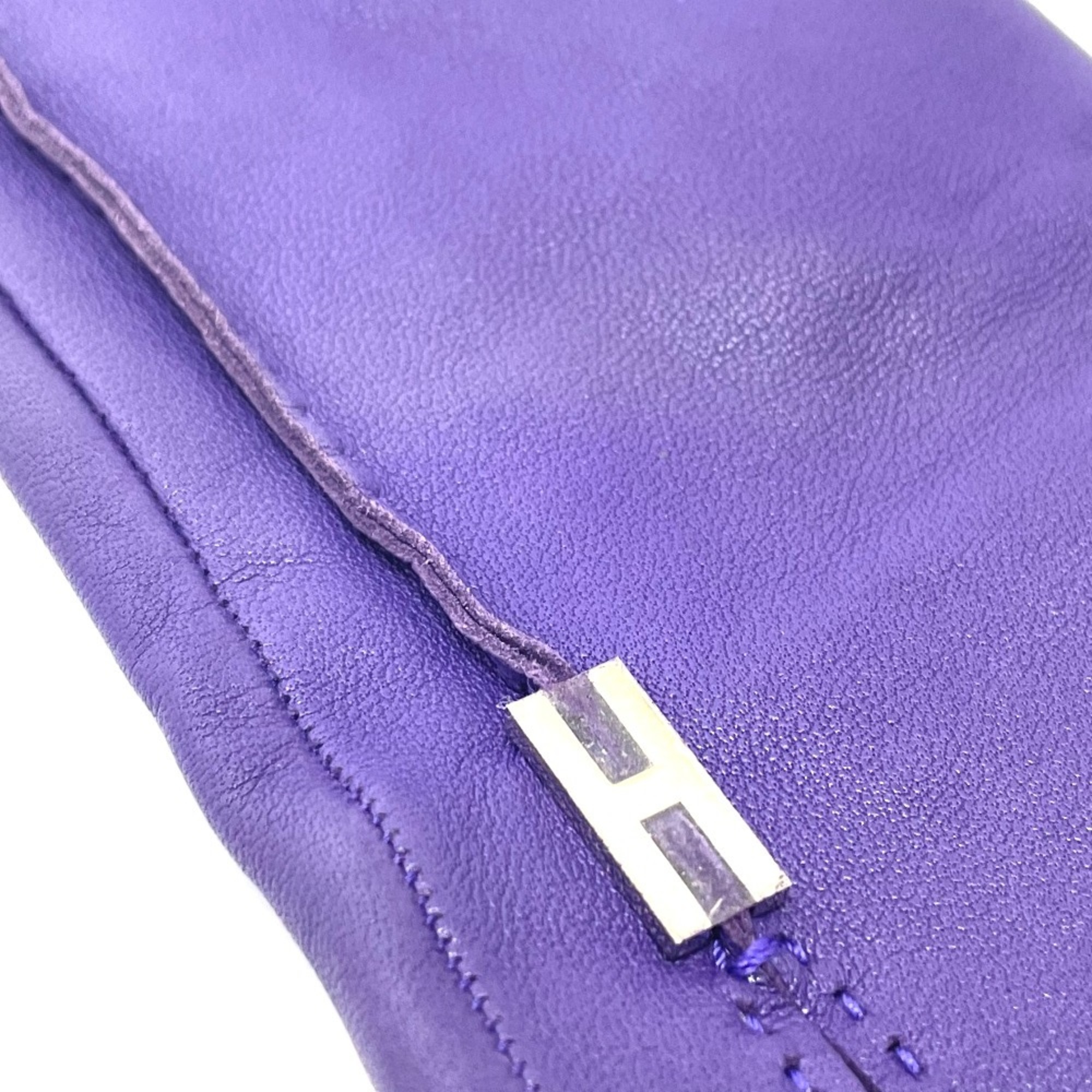 Hermes HHardware Leather gloves accessories gloves purple