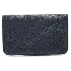 Hermes Long Wallet with coin purse Folded wallet Black