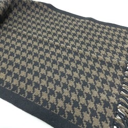 Hermes Houndstooth fringe Scarf Black/Brown