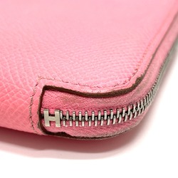 Hermes Silk-In Zip Around Long Wallet Rose Confetti pink