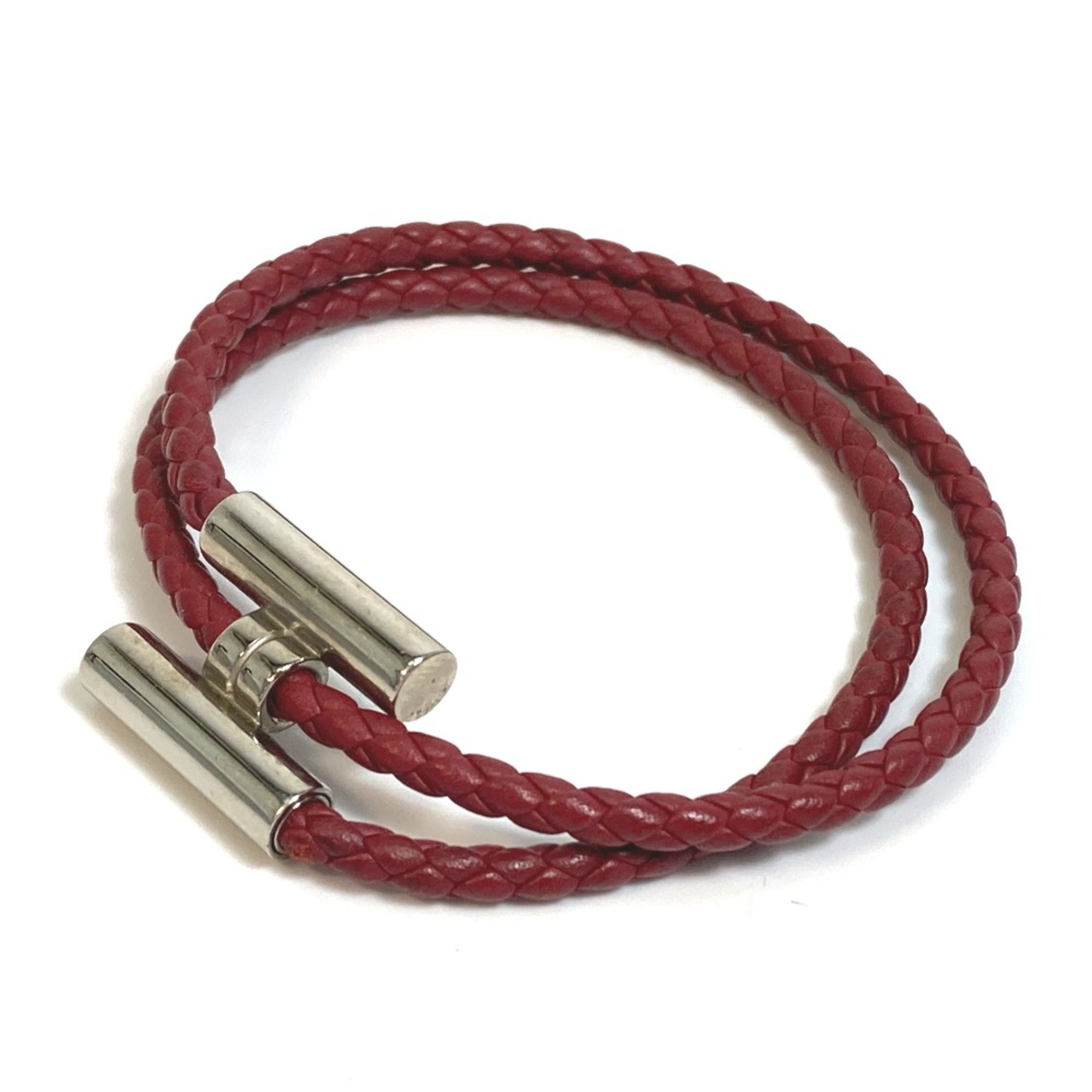 Hermes HHardware crochet Accessories Bracelet Red Brown