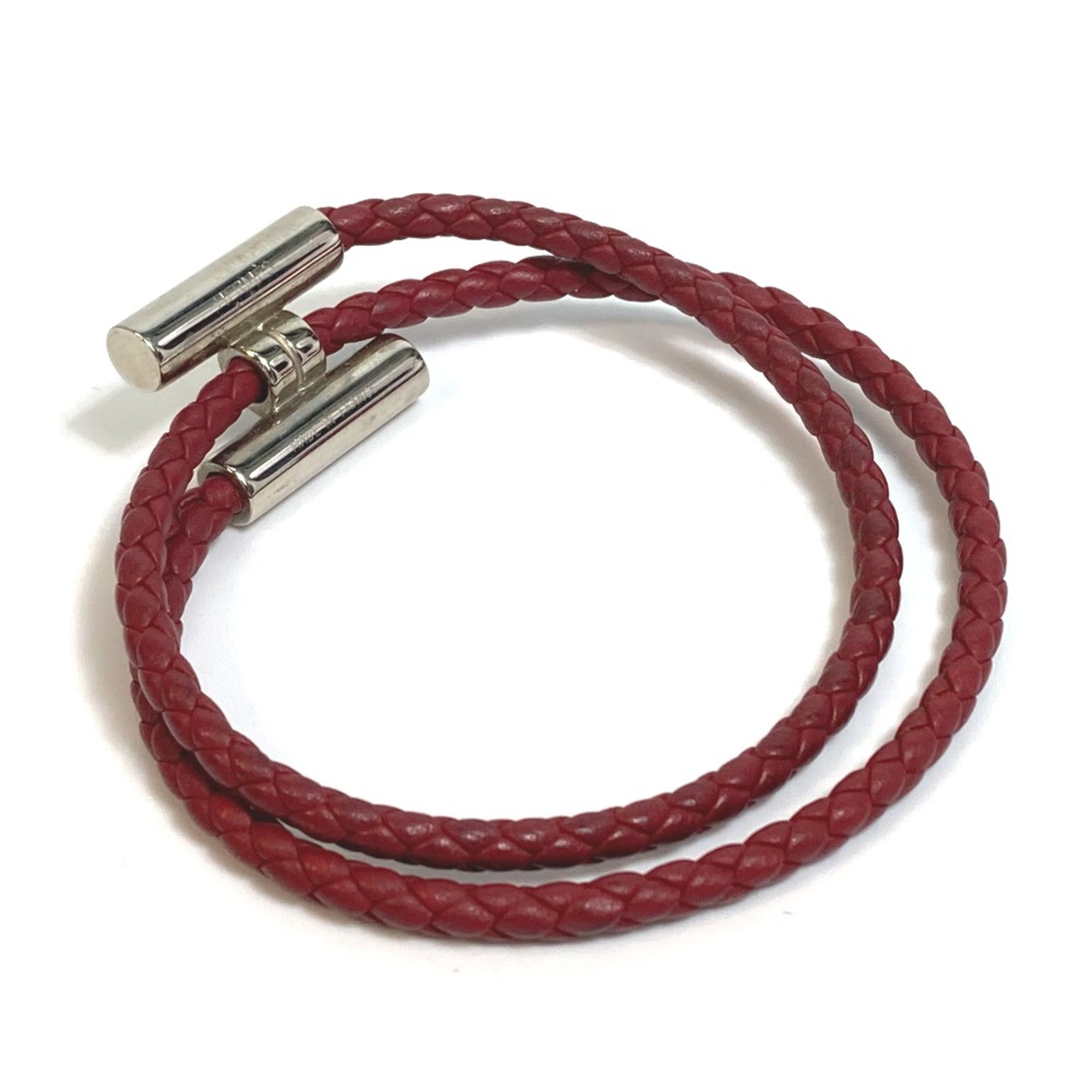 Hermes HHardware crochet Accessories Bracelet Red Brown