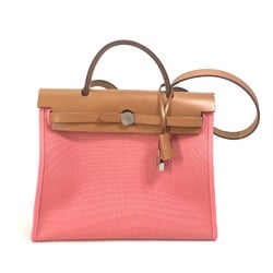 Hermes 2WAY Hand Bag pink Brown