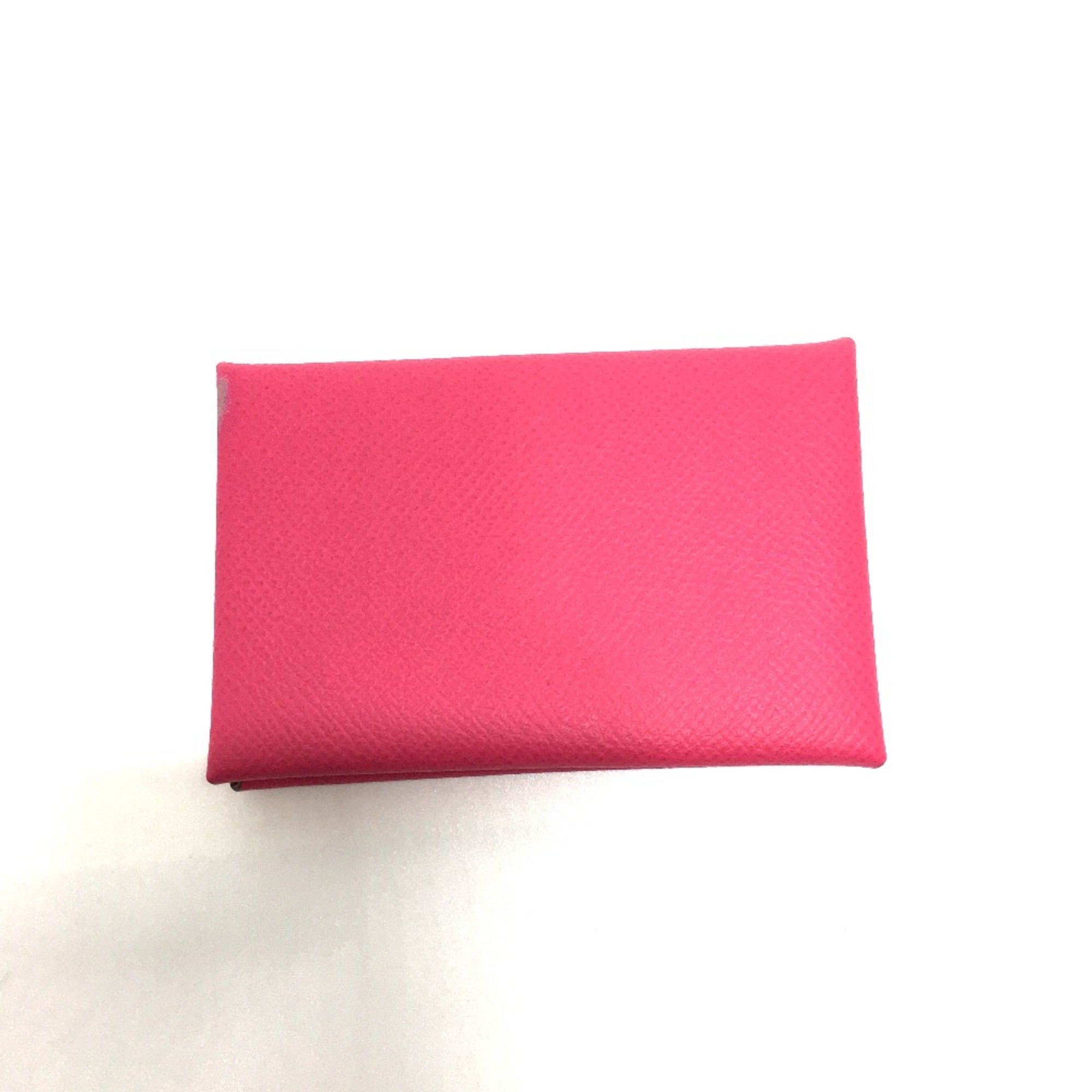 Hermes Bifold Business card holder coin purse Card Case Rose Tyrian (estimated) pink