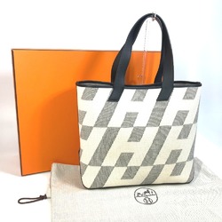 Hermes Cabas Bias H 40 Bag Hand Bag Tote Bag Black/White/Gray