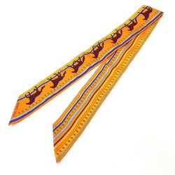 Hermes Horse horse Twilly Scarf Orange