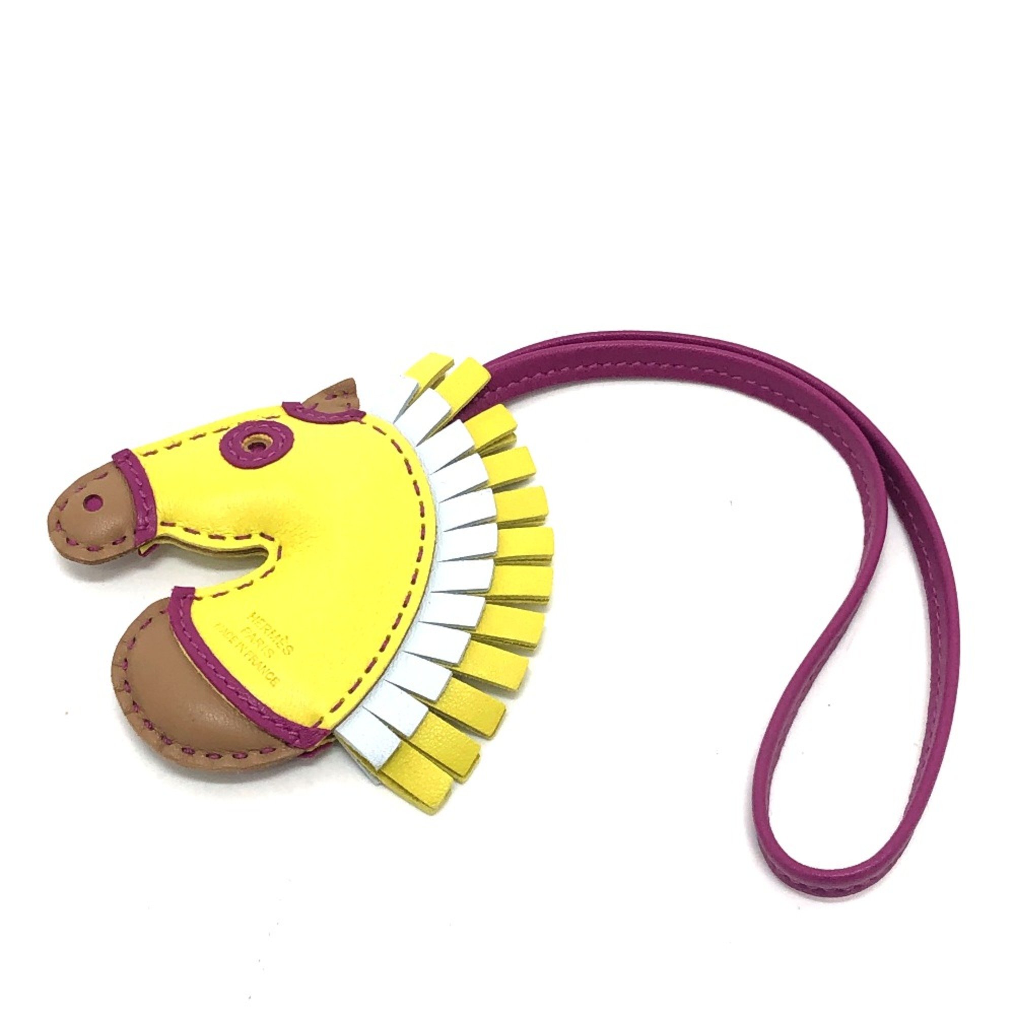 Hermes Gee Gee Camaiueu bag strap cheval Bag Charm yellow