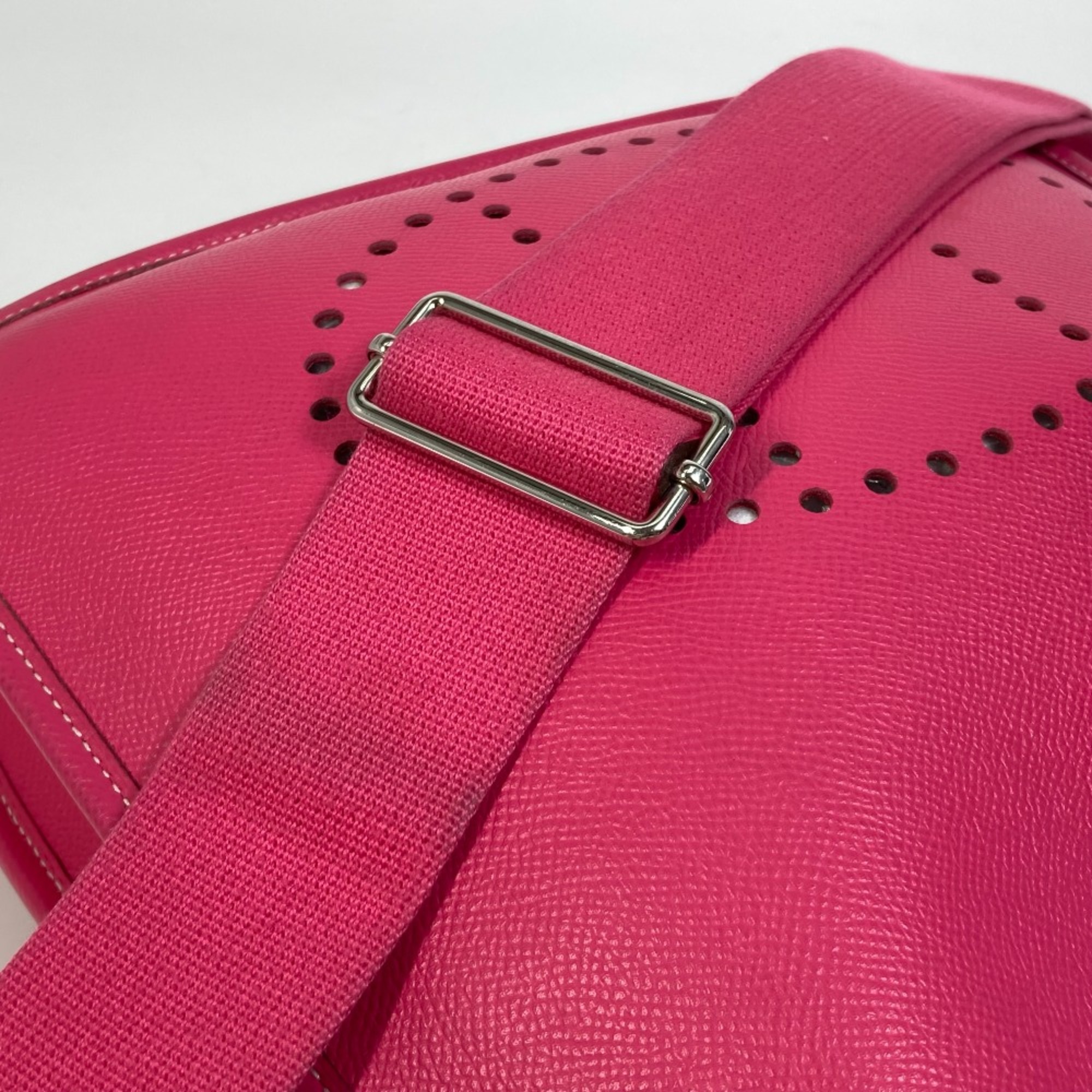 Hermes Bag Crossbody Shoulder Bag Rose Tyrian pink SilverHardware