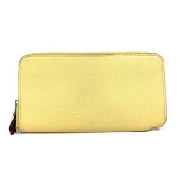 Hermes Azap Long Silk-In Zip Around Long Wallet Jaune yellow Green