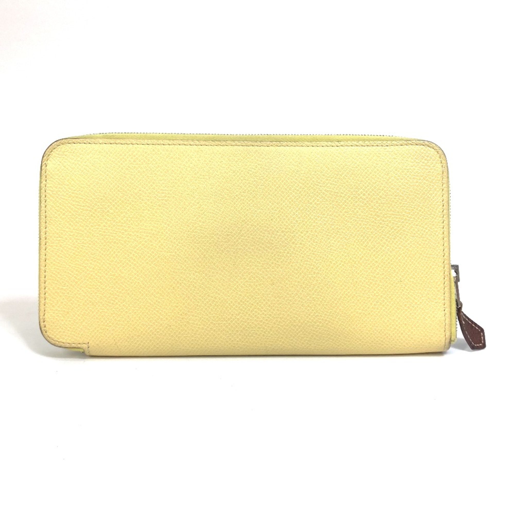 Hermes Azap Long Silk-In Zip Around Long Wallet Jaune yellow Green