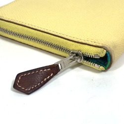 Hermes Azap Long Silk-In Zip Around Long Wallet Jaune yellow Green