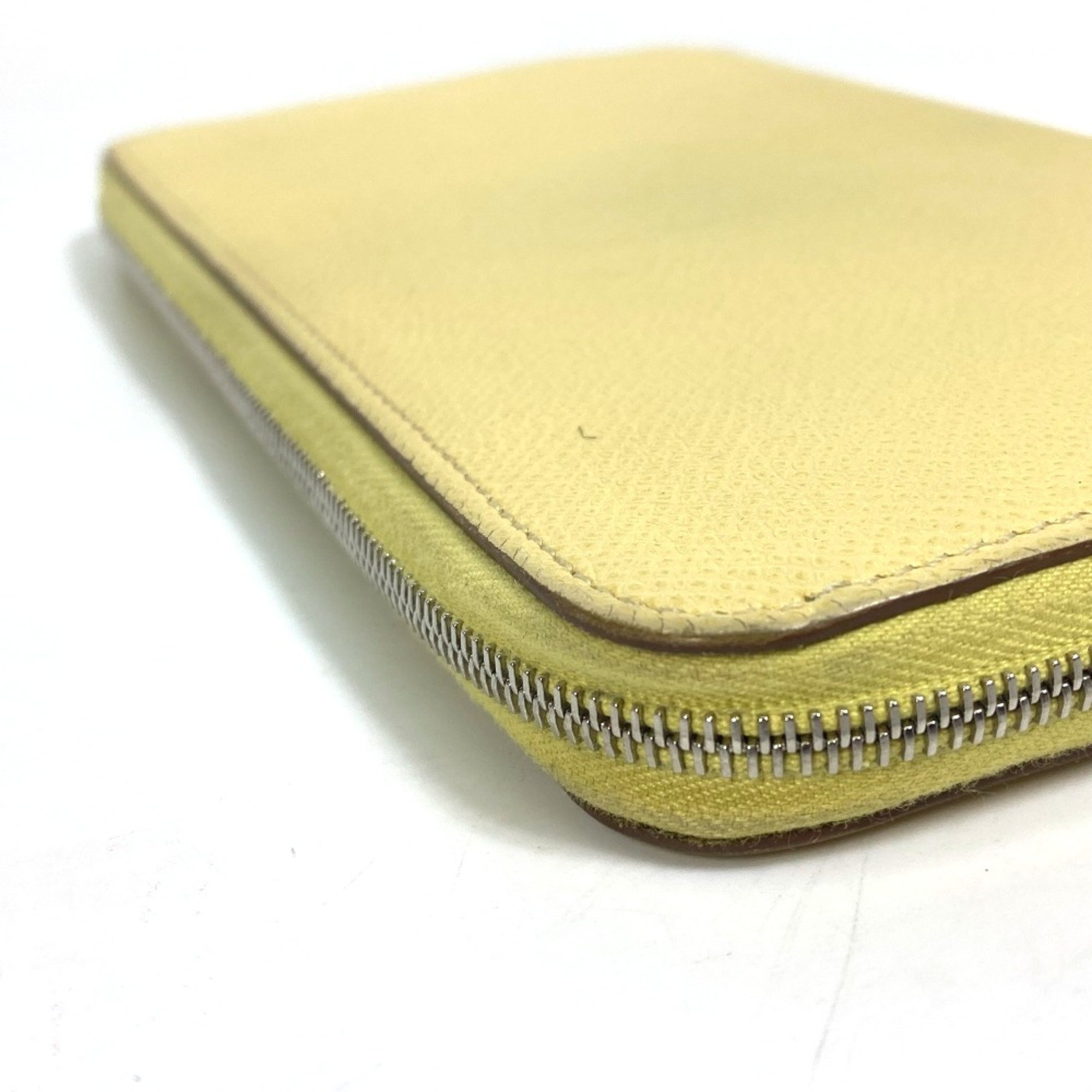 Hermes Azap Long Silk-In Zip Around Long Wallet Jaune yellow Green