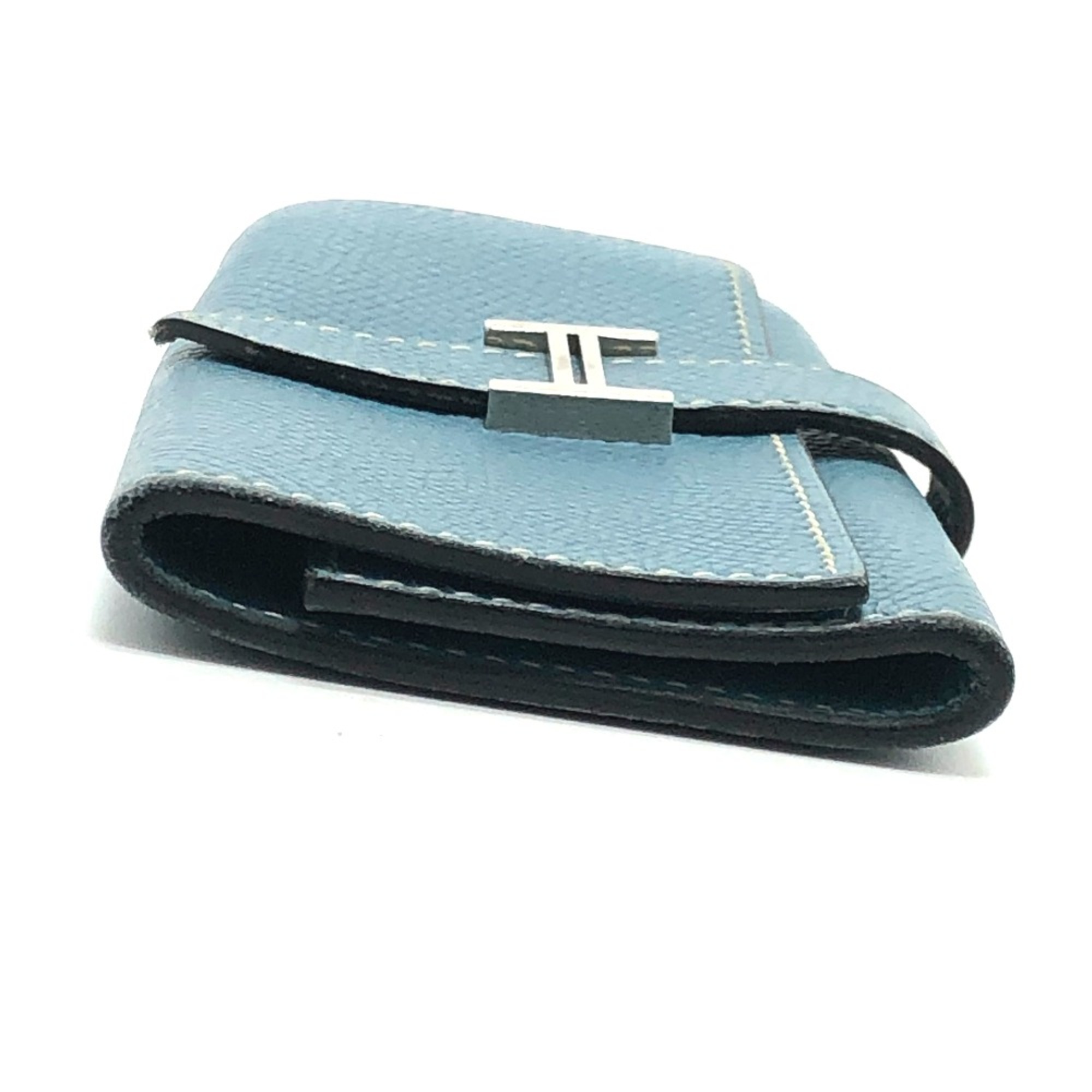 Hermes HHardware 4-Ring Key Case Blue gene blue SilverHardware