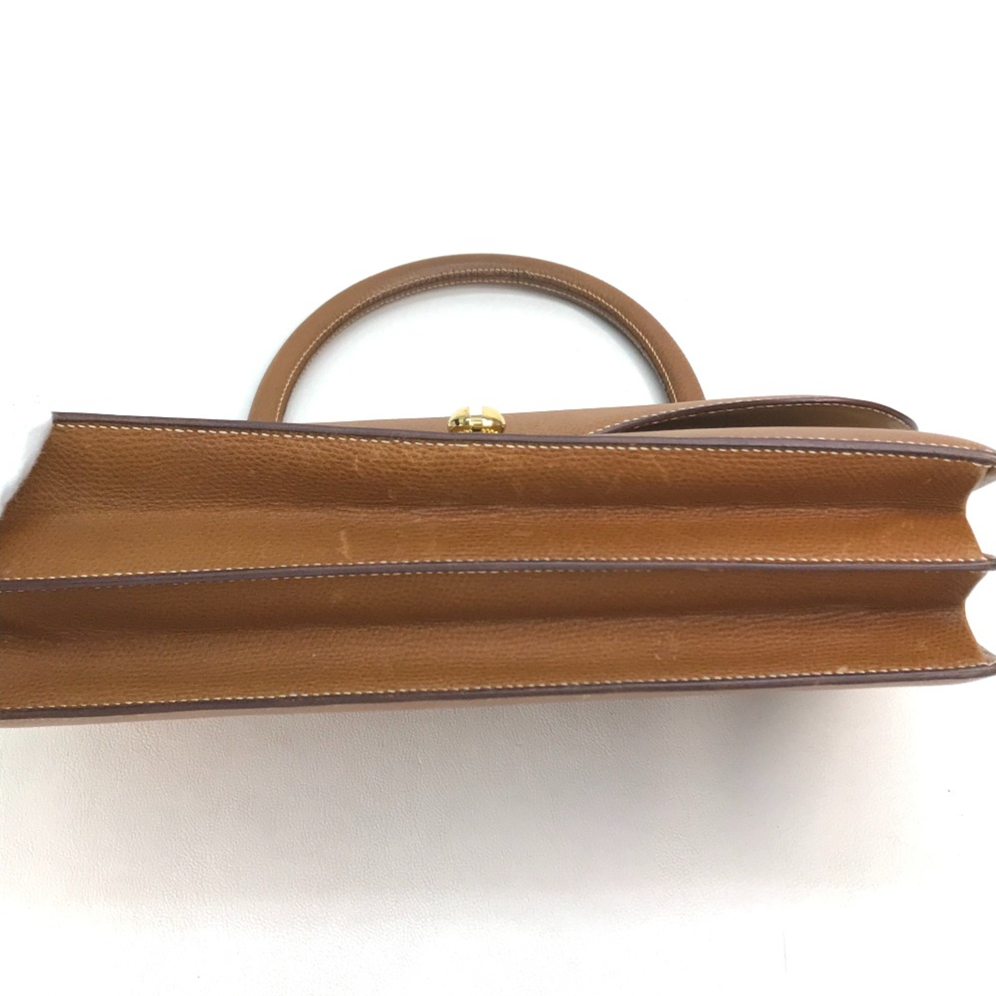 Hermes Bag Width Hand Bag Brown GoldHardware