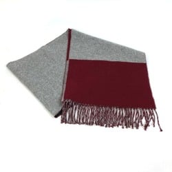 Hermes Kazak fringe Bicolor Scarf Bordeaux x Gray