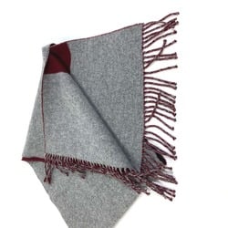 Hermes Kazak fringe Bicolor Scarf Bordeaux x Gray