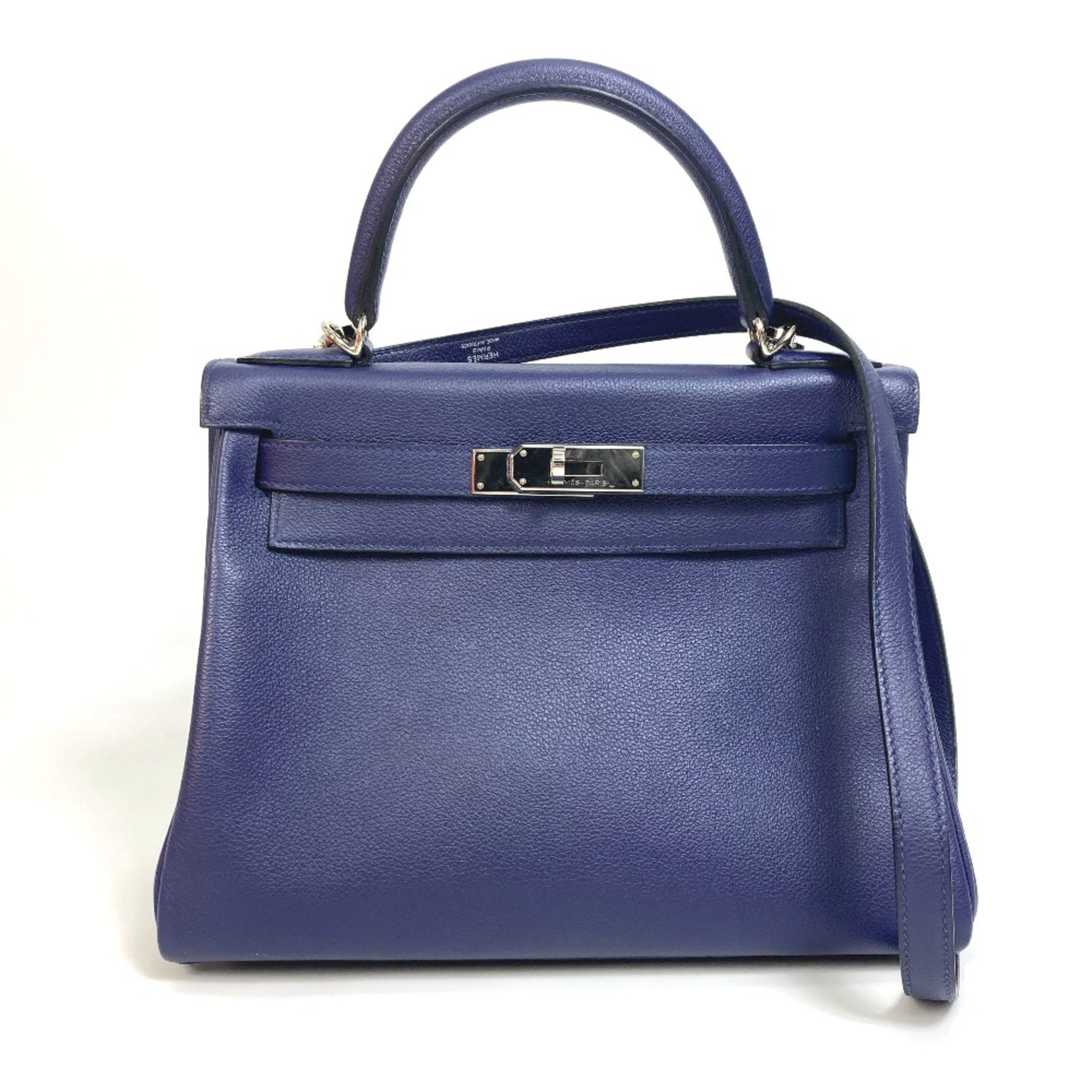 Hermes 2WAY Shoulder Bag Hand Bag Blue ankle /blue jellyge SilverHardware