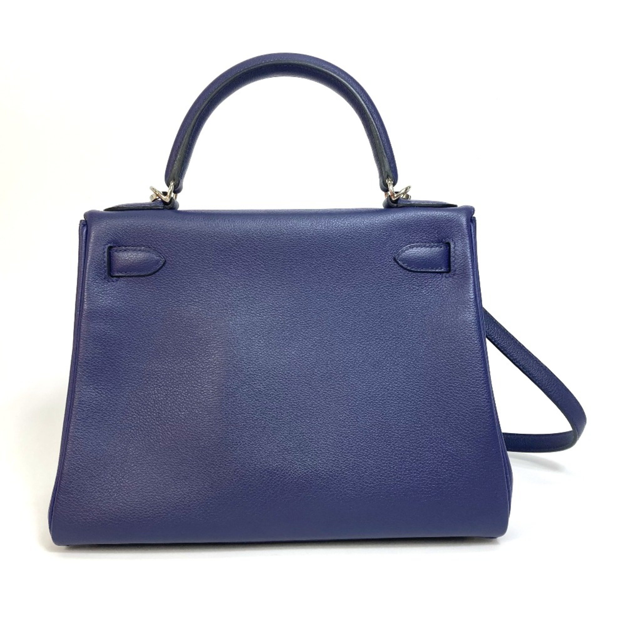 Hermes 2WAY Shoulder Bag Hand Bag Blue ankle /blue jellyge SilverHardware