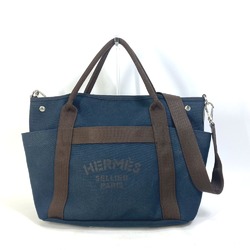 Hermes With bag-in-bag 2WAY Shoulder Bag Crossbody Tote Bag Navy Brown