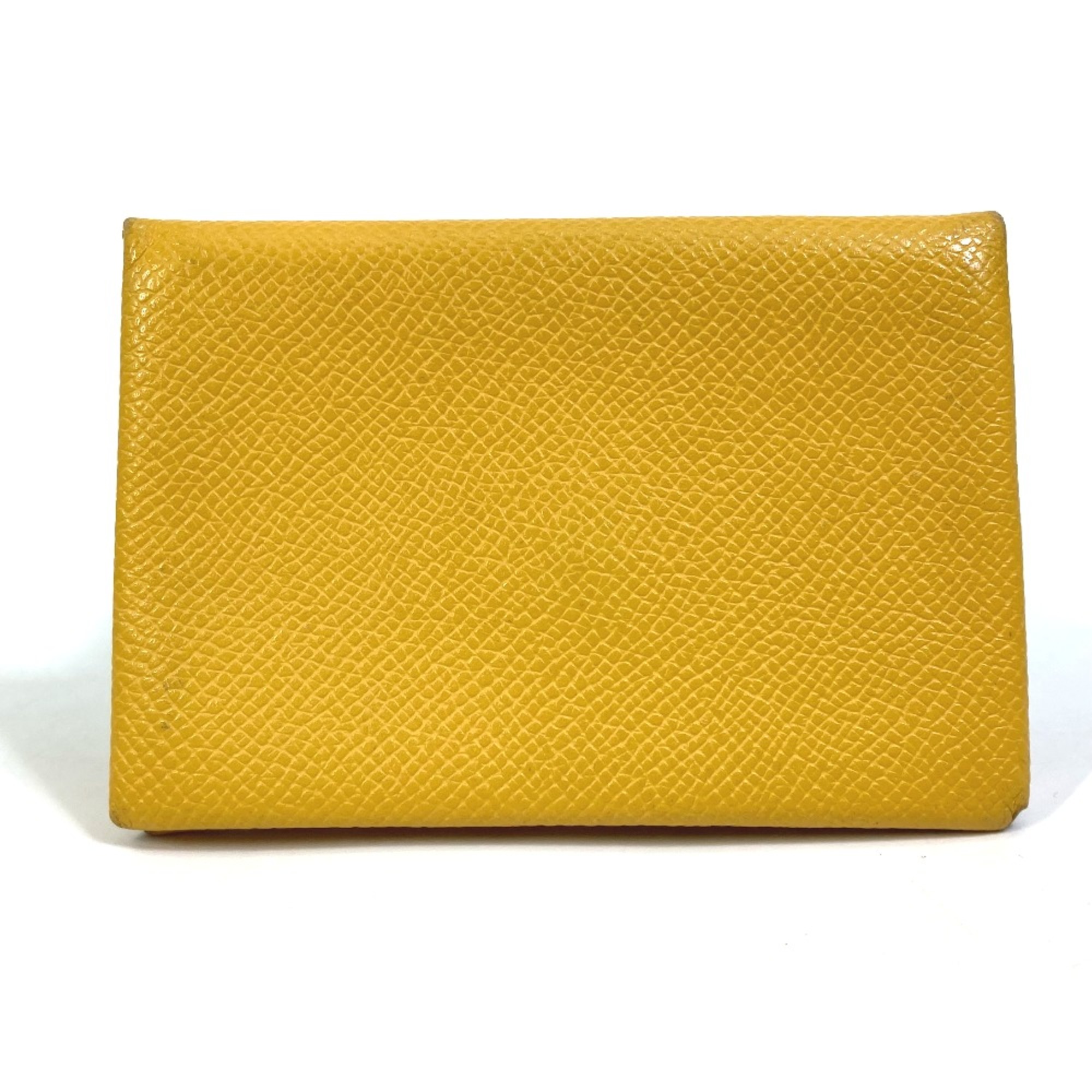 Hermes Business card holder Small leather goods Pass case Card Case yellow