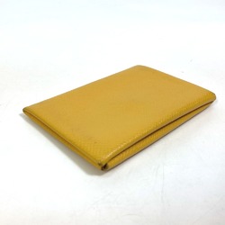 Hermes Business card holder Small leather goods Pass case Card Case yellow