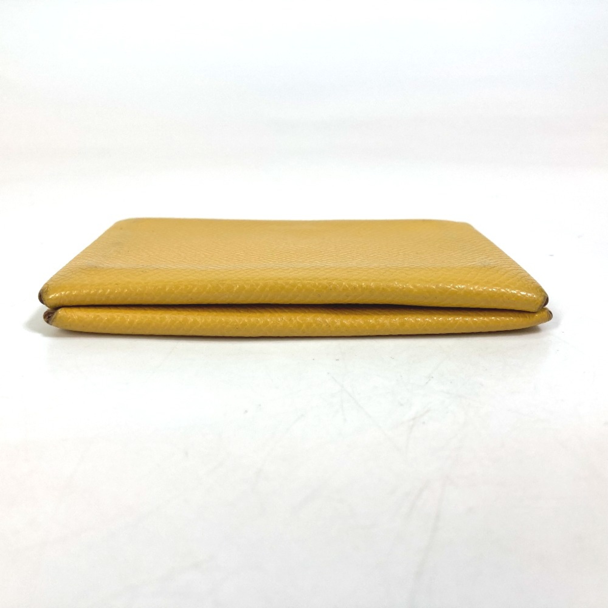 Hermes Business card holder Small leather goods Pass case Card Case yellow