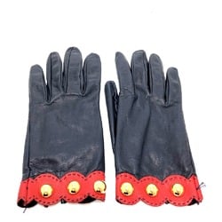 Hermes Fashion Accessories gloves Glove Navy /Red