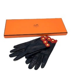 Hermes Fashion Accessories gloves Glove Navy /Red