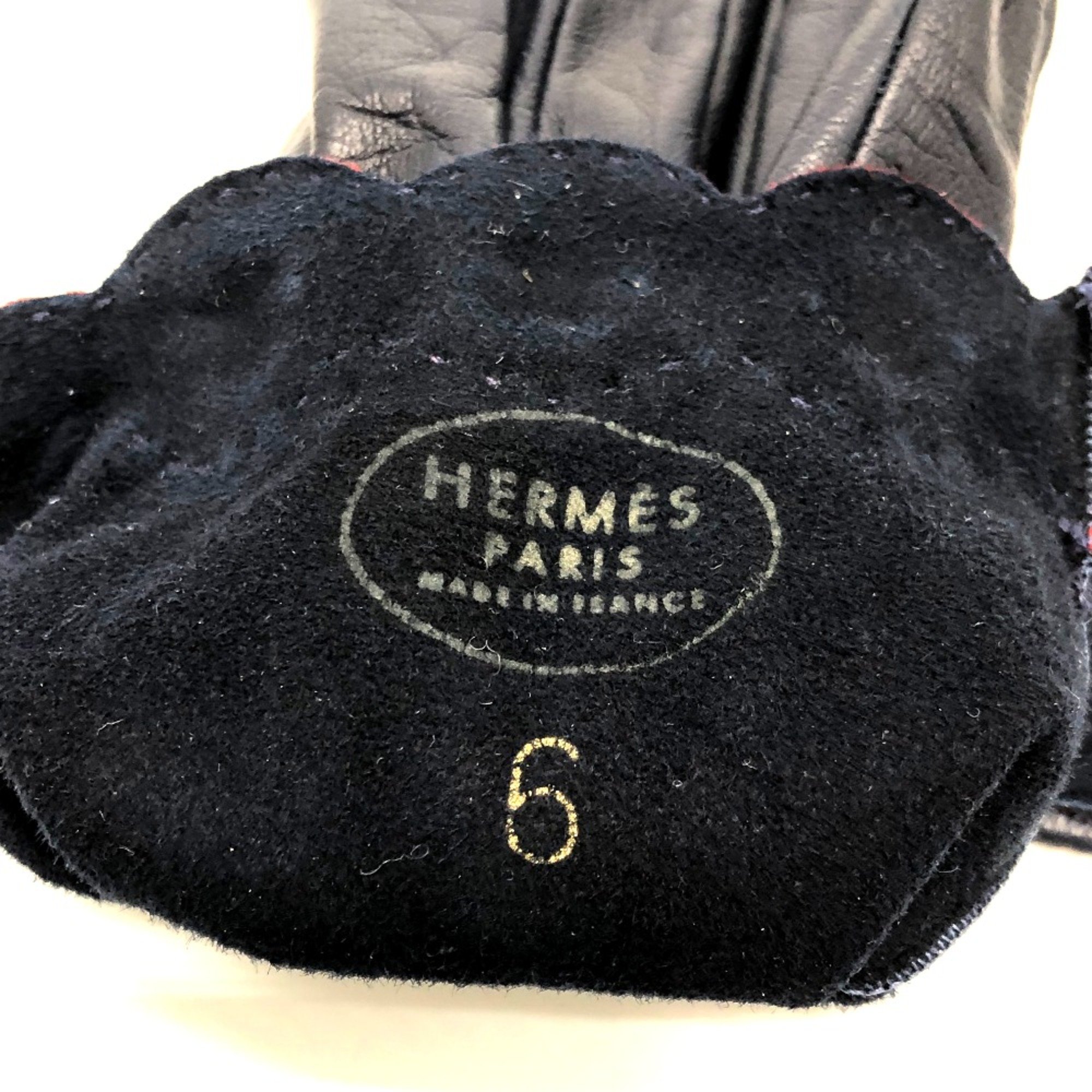 Hermes Fashion Accessories gloves Glove Navy /Red