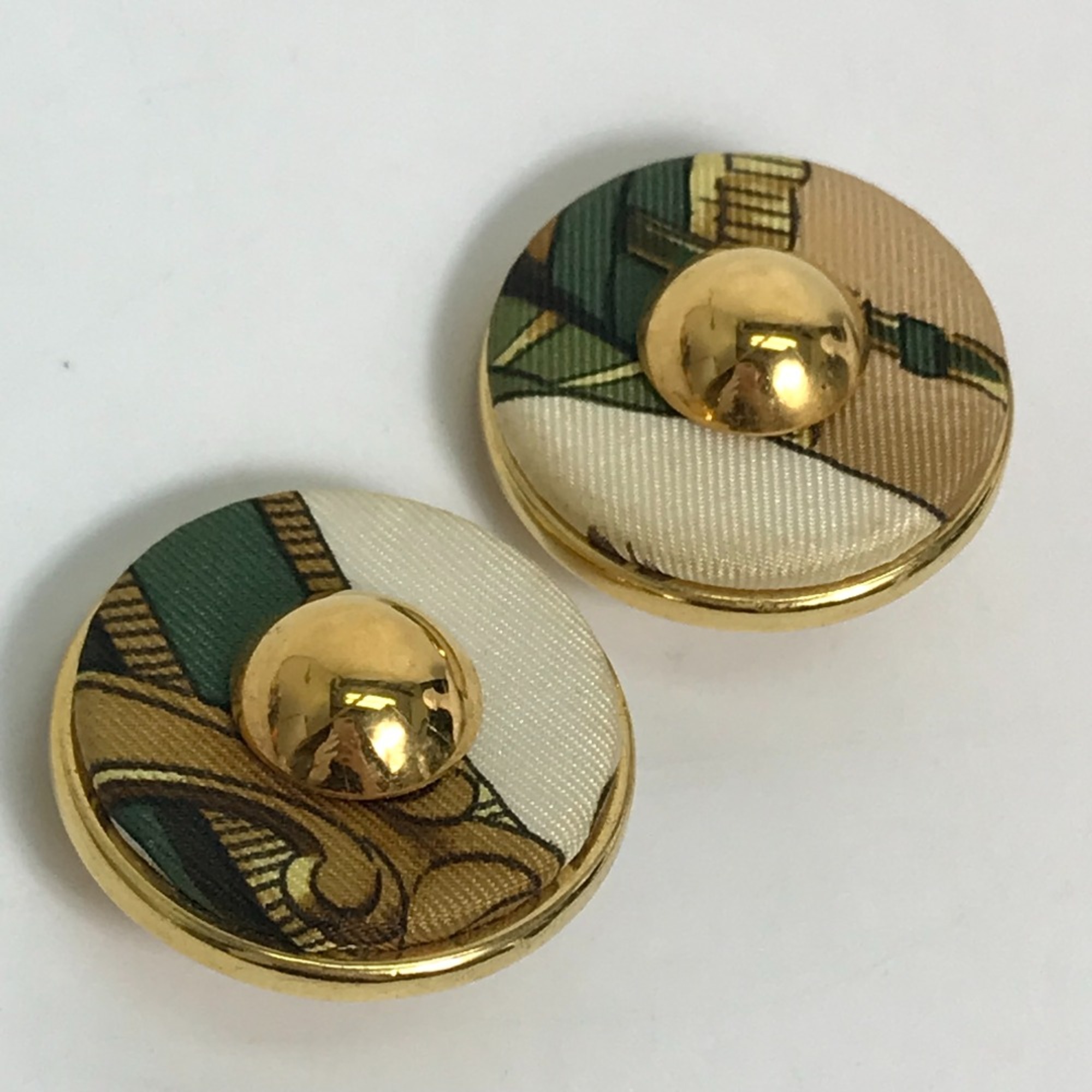 Hermes Round type Accessories Earrings Gold x Multicolore