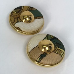 Hermes Round type Accessories Earrings Gold x Multicolore