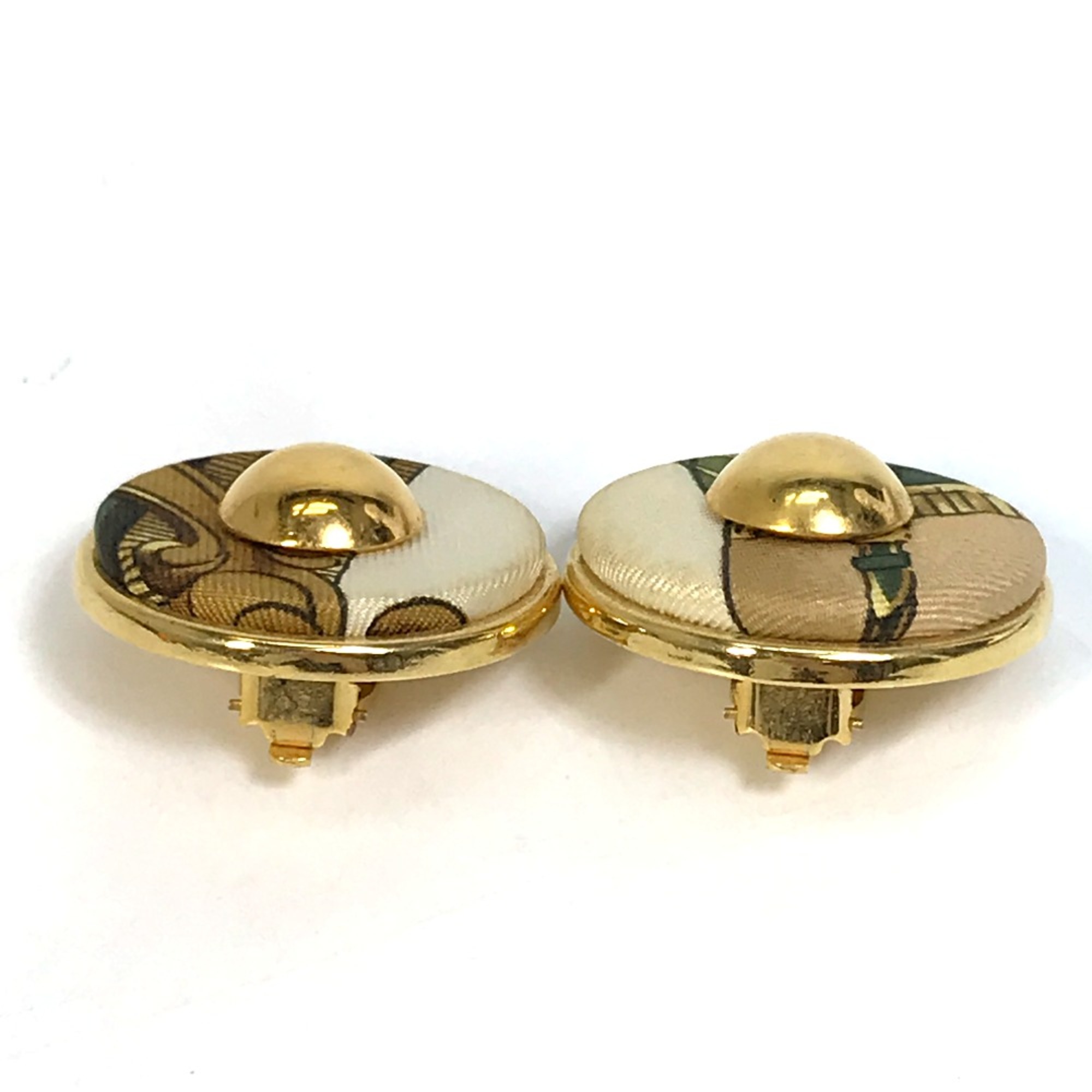 Hermes Round type Accessories Earrings Gold x Multicolore