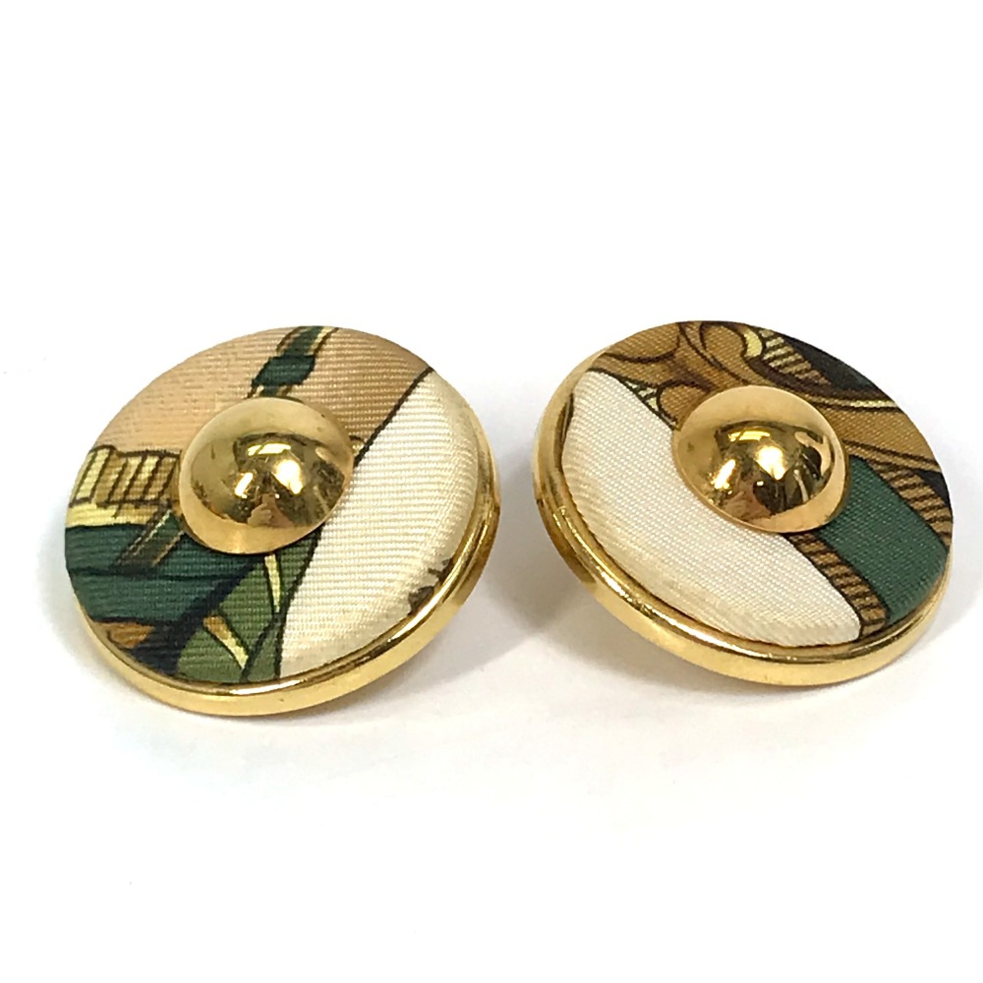 Hermes Round type Accessories Earrings Gold x Multicolore