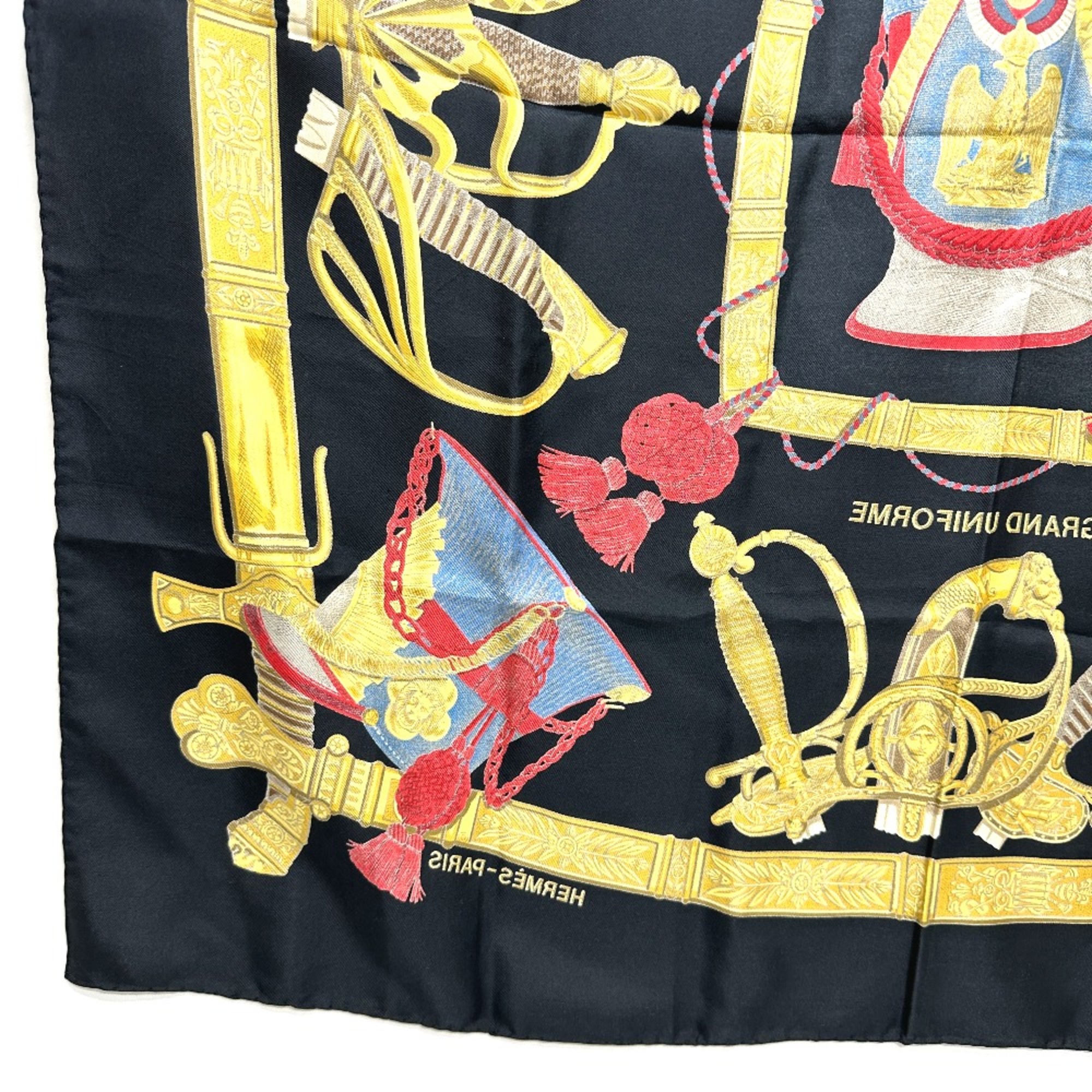 Hermes GRAND UNIFORME grand uniform Scarf Black