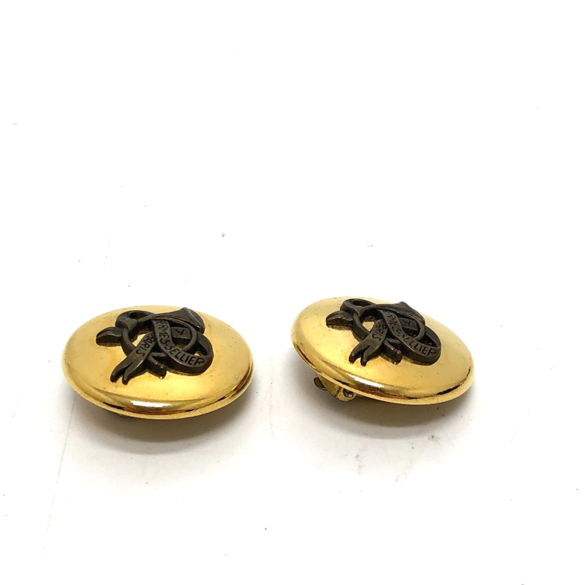 Hermes Round type Accessories Earrings Gold