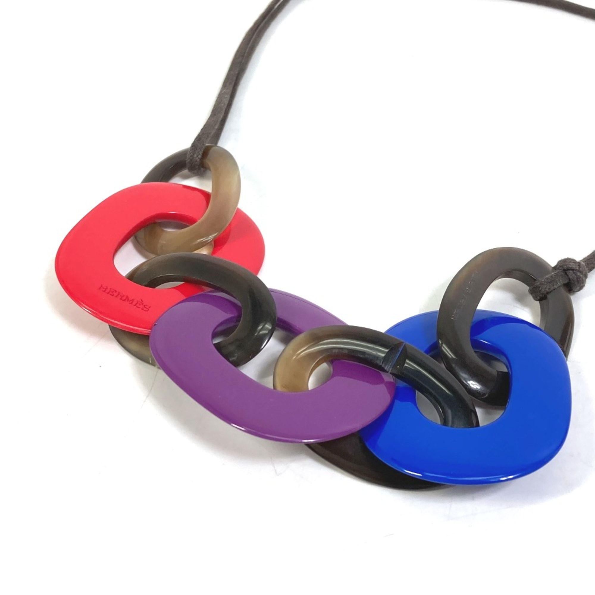 Hermes Accessories Multicolore Necklace Red Purple x Blue