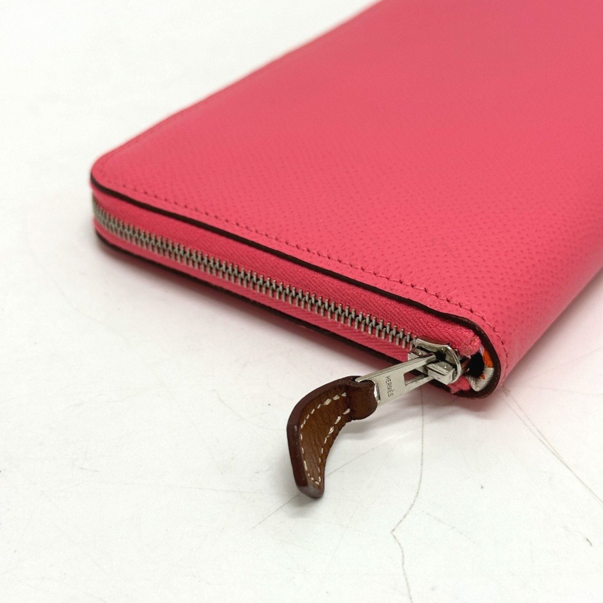 Hermes Zip Around Long Wallet Rose azare pink