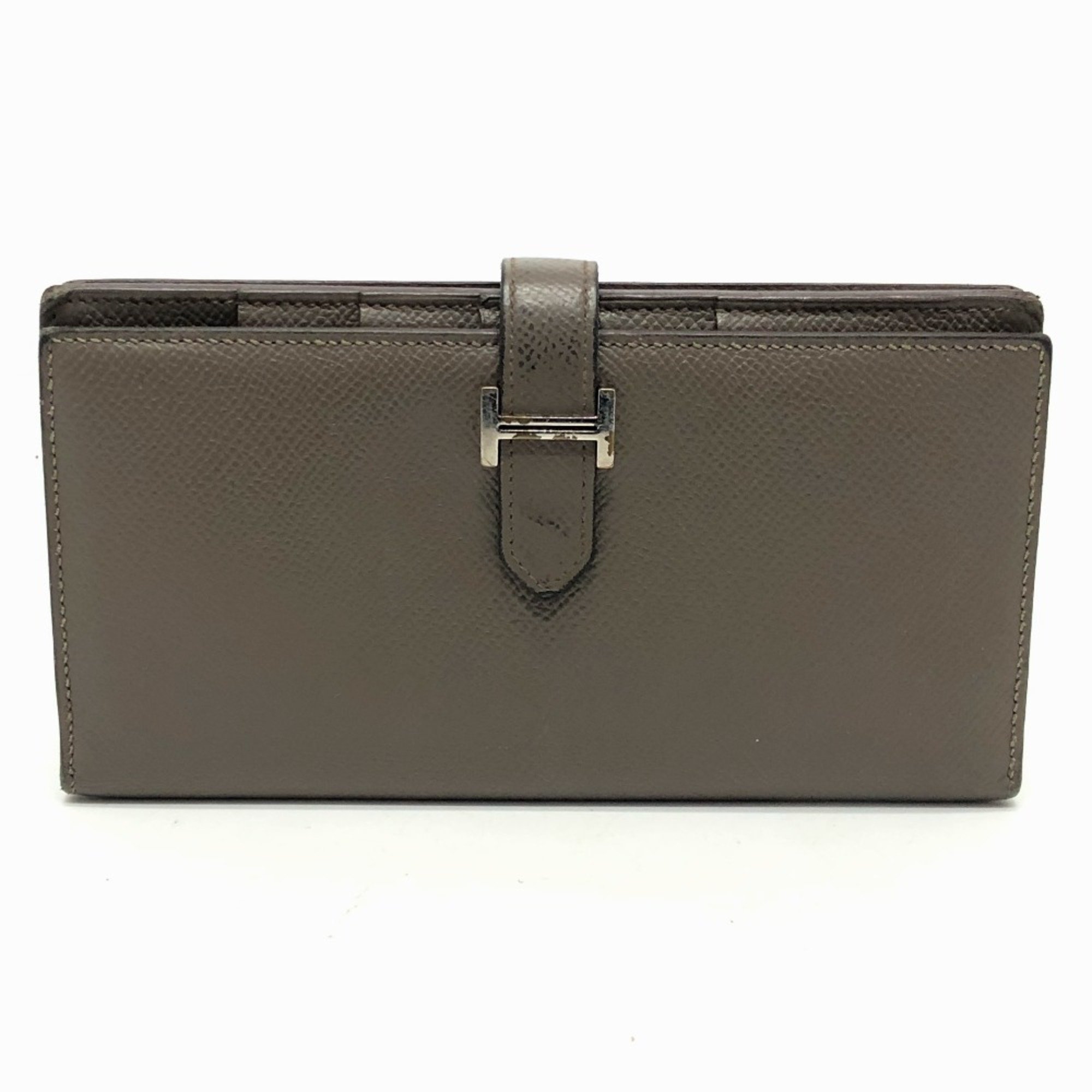 Hermes HHardware Two fold Long Wallet Etain Gray Based