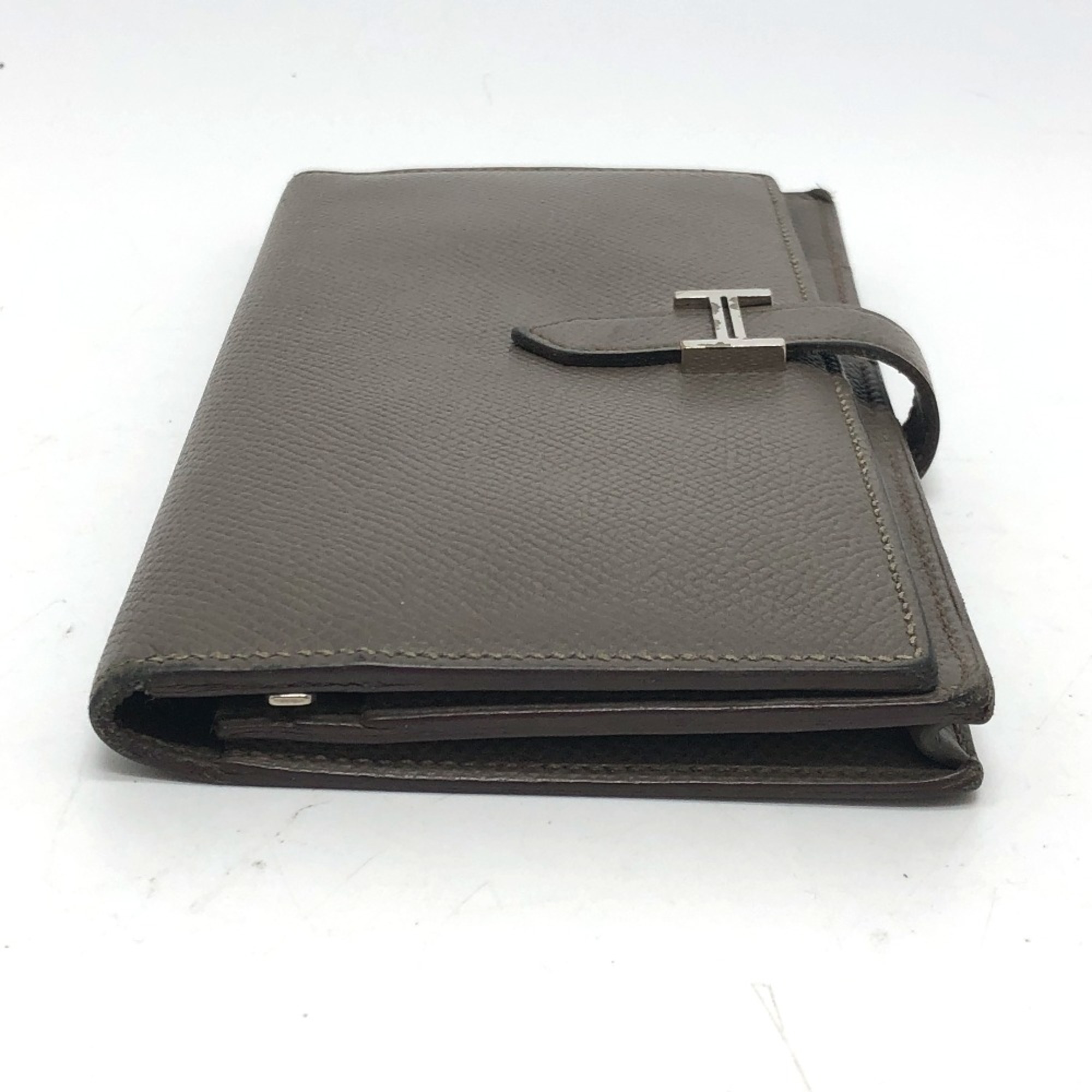 Hermes HHardware Two fold Long Wallet Etain Gray Based