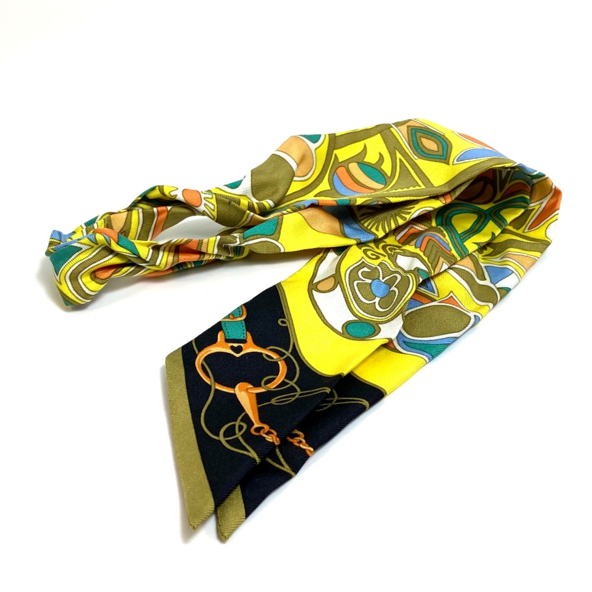 Hermes Overall handle apparel Scarf Yellow Based