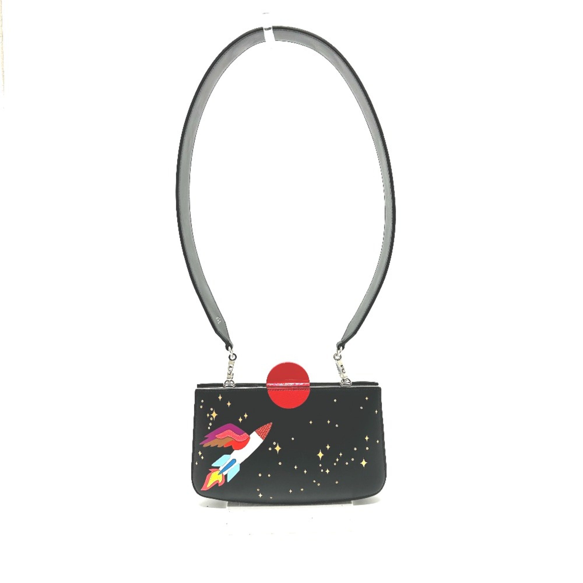 Hermes rocket/space/universe Bag Shoulder Bag Black