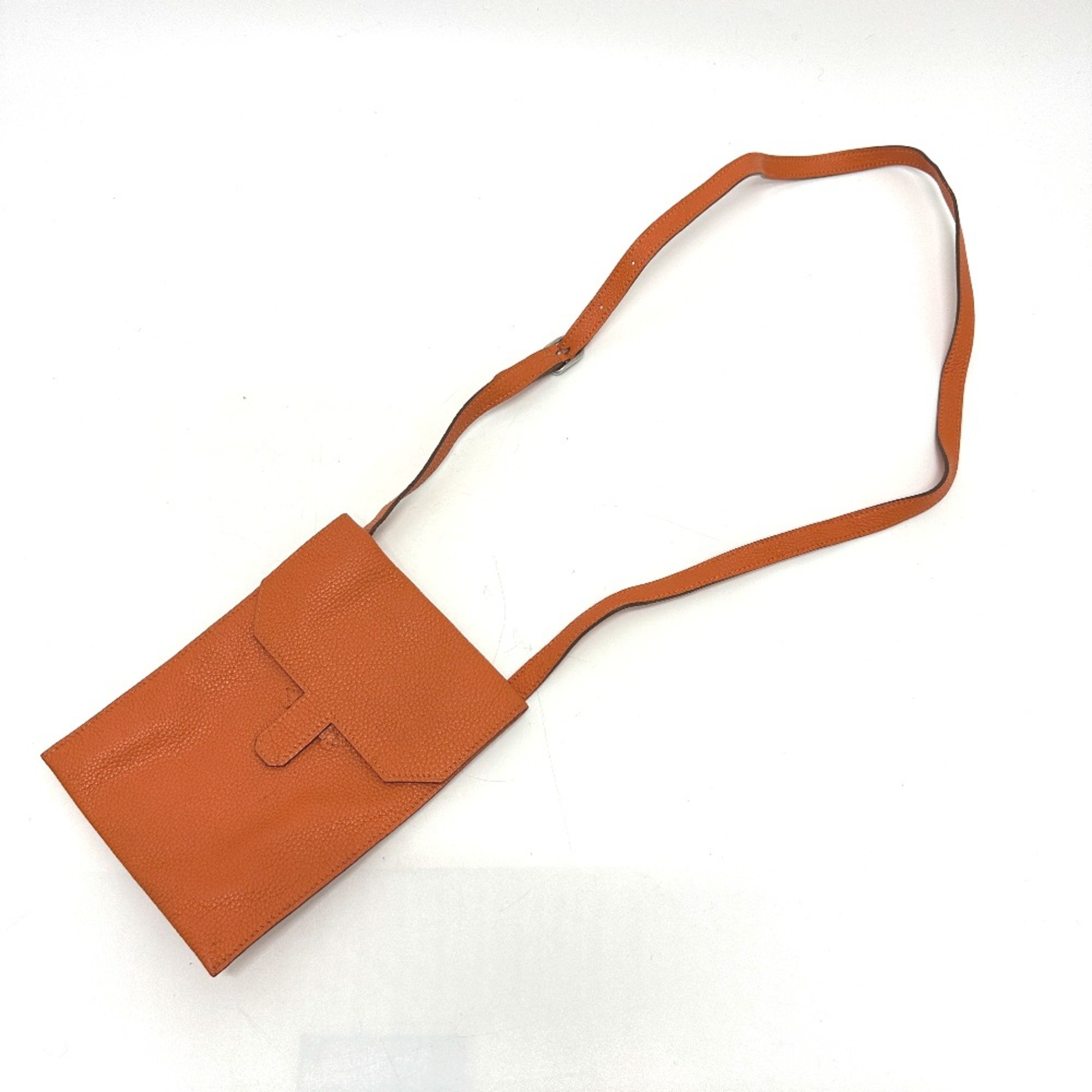 Hermes Crossbody bag Pochette phone pouch phone bag Shoulder Bag Orange