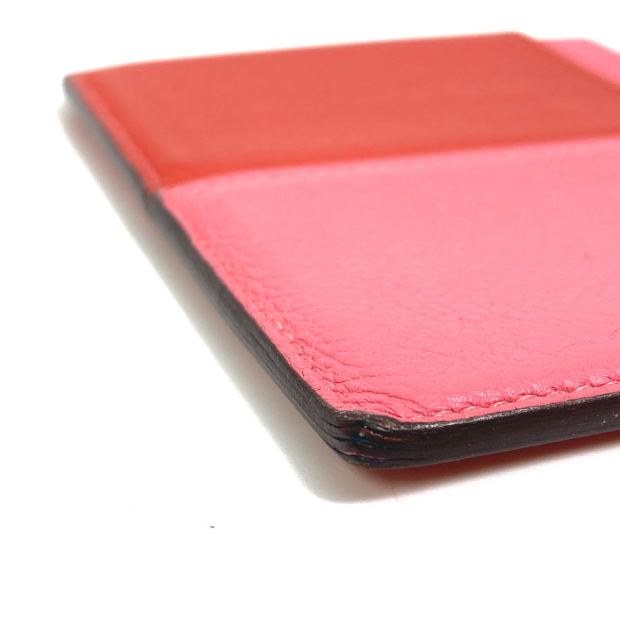 Hermes Multicolore Business Card Holder Pass Case Card Case Rose Azalee x Capucines pink