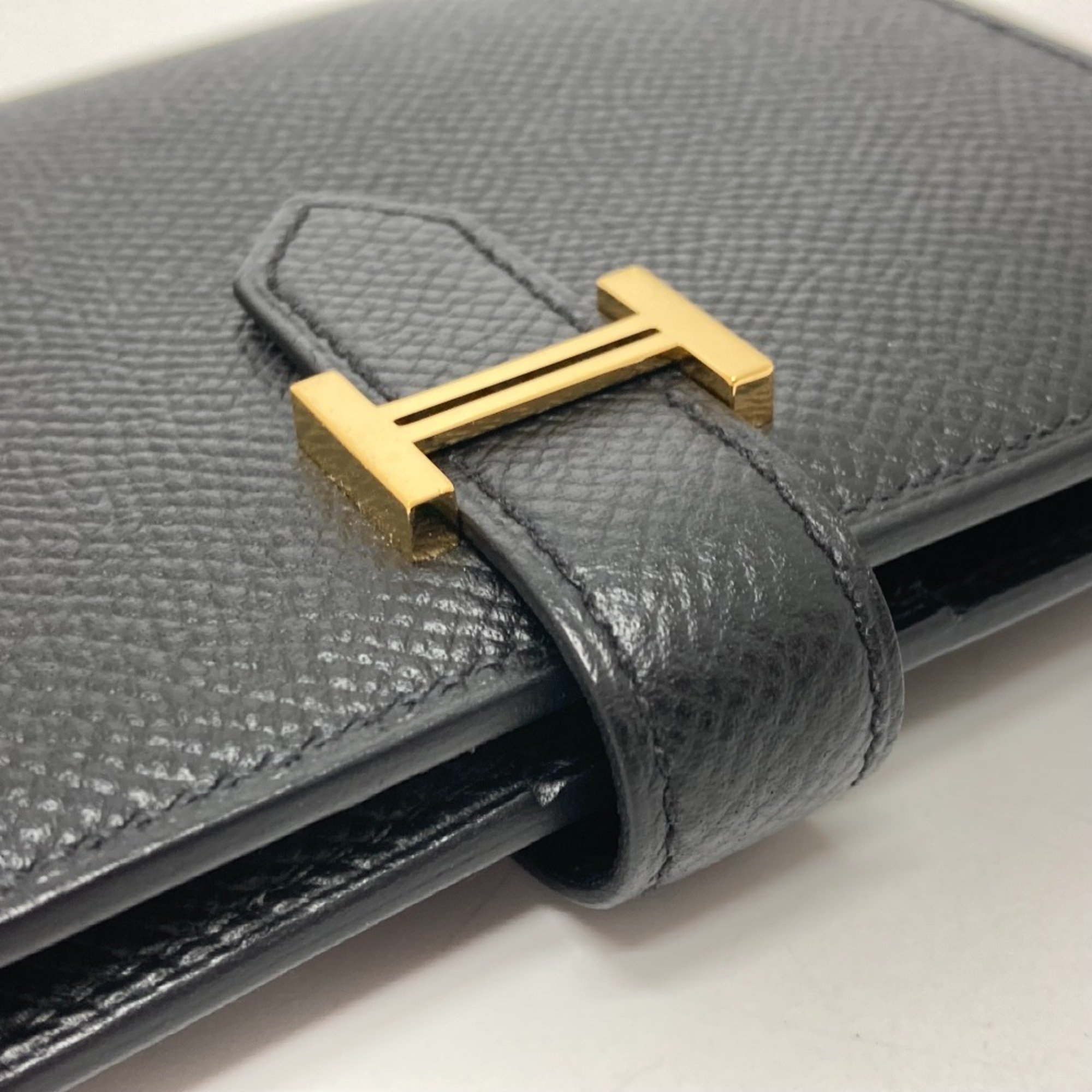 Hermes Wallet Folded wallet GoldHardware Black