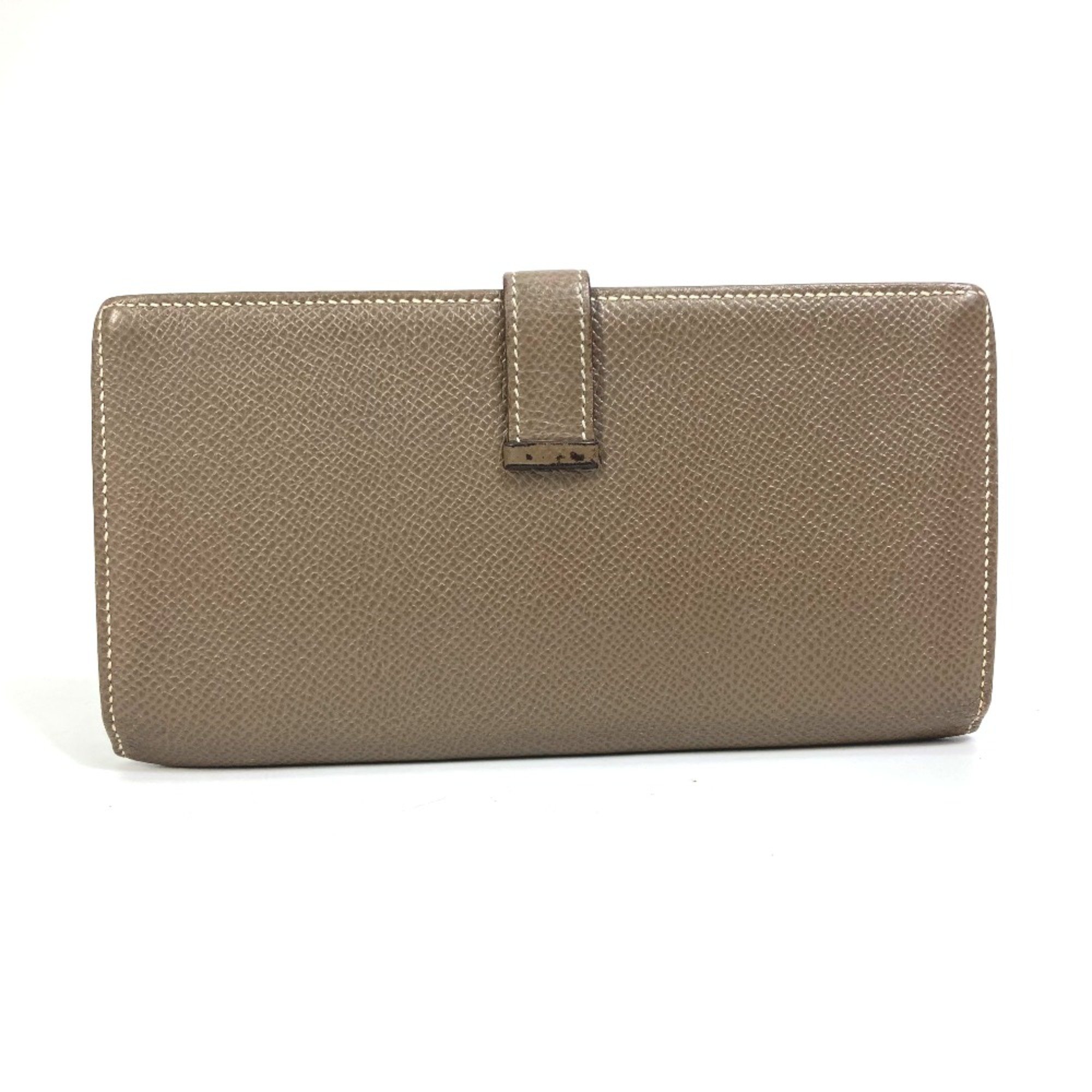 Hermes HHardware Bifold Gussetless Wallet Long Wallet Etoupe Beige