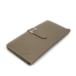 Hermes HHardware Bifold Gussetless Wallet Long Wallet Etoupe Beige